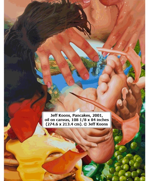 Jeff Koons, Pancakes, 2001, oil on canvas, 108 1/8 x 84 inches (274.6 x 213.4 cm). © Jeff Koons