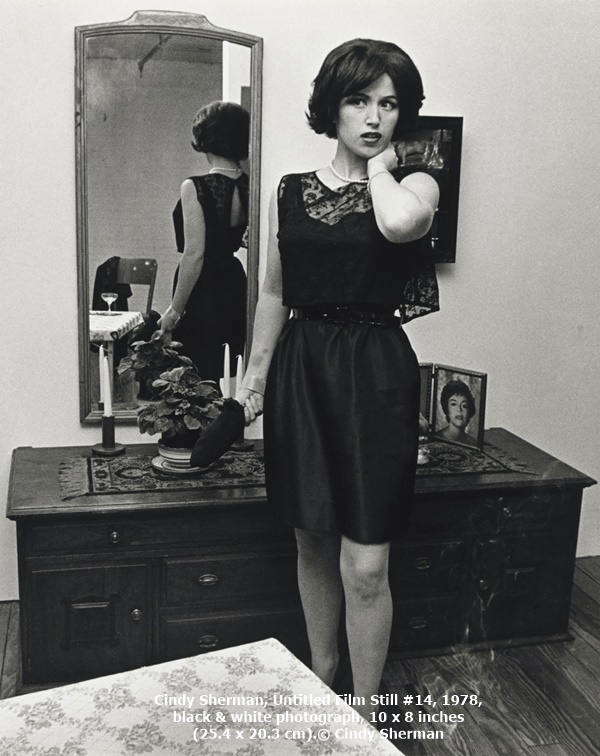 Cindy Sherman, Untitled Film Still #14, 1978, black & white photograph, 10 x 8 inches (25.4 x 20.3 cm).
© Cindy Sherman