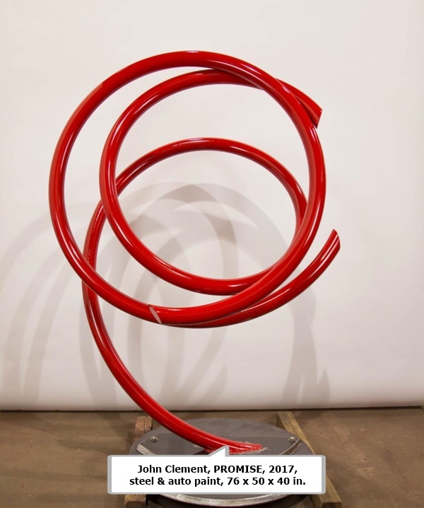 John Clement, PROMISE, 2017, 
steel & auto paint, 76 x 50 x 40 in.


