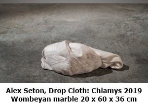 Alex Seton, Drop Cloth: Chlamys 2019
Wombeyan marble 20 x 60 x 36 cm