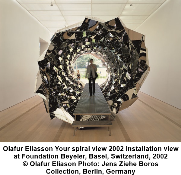 Olafur Eliasson Your spiral view 2002 Installation view at Foundation Beyeler, Basel, Switzerland, 2002 © Olafur Eliason Photo: Jens Ziehe Boros Collection, Berlin, Germany
