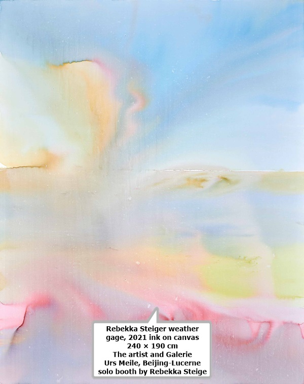 Rebekka Steiger weather gage, 2021
ink on canvas
240 × 190 cm
The artist and Galerie Urs Meile, Beijing-Lucerne solo booth by Rebekka Steige