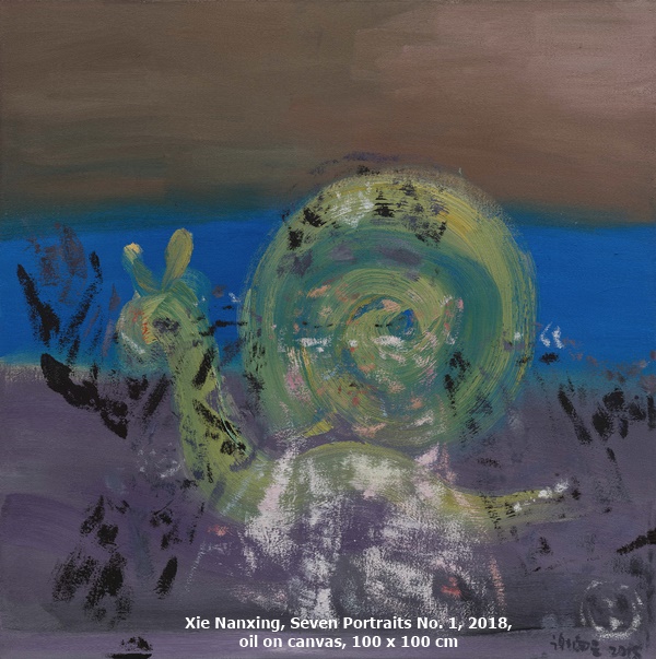 Xie Nanxing, Seven Portraits No. 1, 2018, oil on canvas, 100 x 100 cm