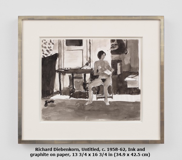 Richard Diebenkorn, Untitled, c. 1958-62, Ink and graphite on paper, 13 3/4 x 16 3/4 in (34.9 x 42.5 cm)