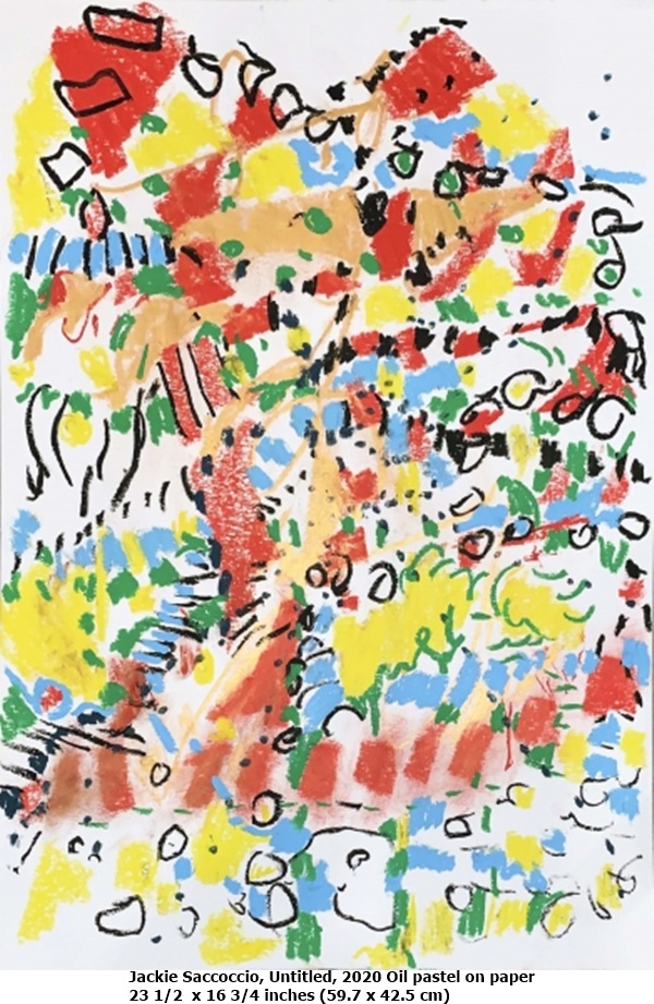 Jackie Saccoccio, Untitled, 2020
Oil pastel on paper
23 1/2  x 16 3/4 inches (59.7 x 42.5 cm)