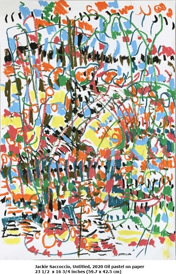 Jackie Saccoccio, Untitled, 2020
Oil pastel on paper
23 1/2  x 16 3/4 inches (59.7 x 42.5 cm)