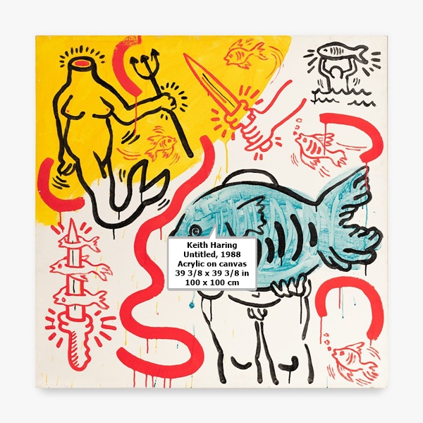 Keith Haring
Untitled, 1988
Acrylic on canvas
39 3/8 x 39 3/8 in
100 x 100 cm