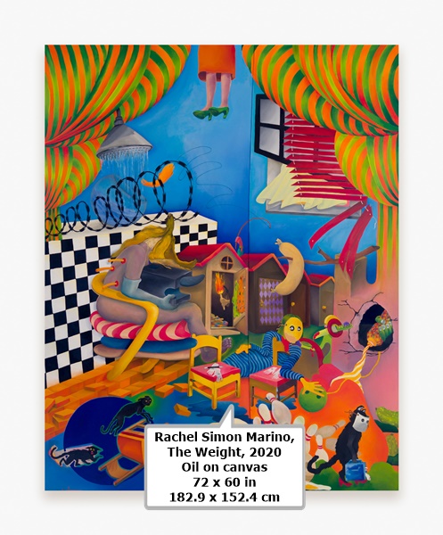 Rachel Simon Marino,The Weight, 2020
Oil on canvas
72 x 60 in
182.9 x 152.4 cm 