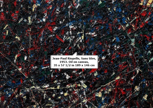 Jean-Paul Riopelle, Sans titre, 1953. Oil on canvas, 35 x 57 1/2 in 189 x 146 cm