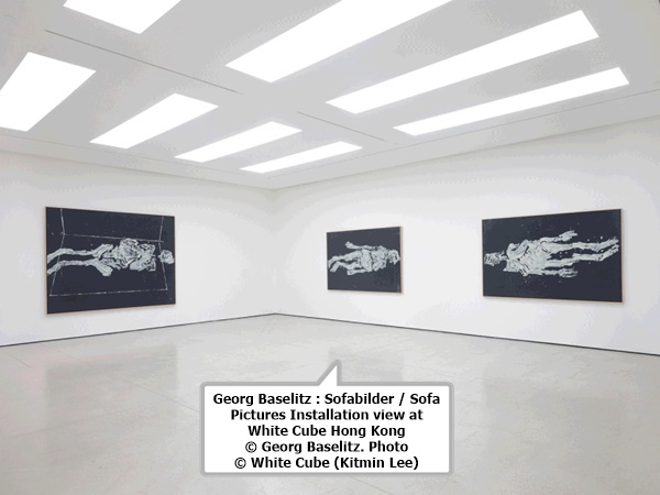 Georg Baselitz : Sofabilder / Sofa Pictures Installation view at White Cube Hong Kong © Georg Baselitz. Photo © White Cube (Kitmin Lee)