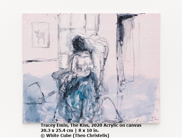 Tracey Emin
The Kiss, 2020
Acrylic on canvas
20.3 x 25.4 cm | 8 x 10 in.
© White Cube (Theo Christelis)