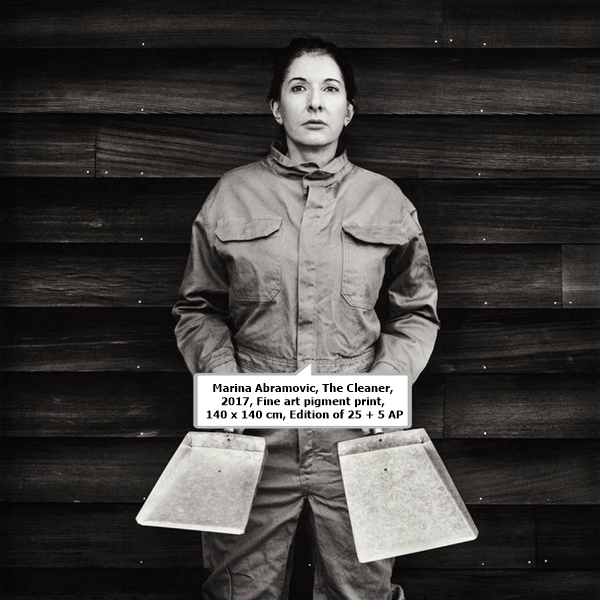 Marina Abramović, The Cleaner, 2017, Fine art pigment print, 140 x 140 cm, Edition of 25 + 5 AP