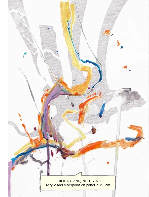 PHILIP RYLAND
NO 1, 2020
Acrylic and silverpoint on panel
21x30cm