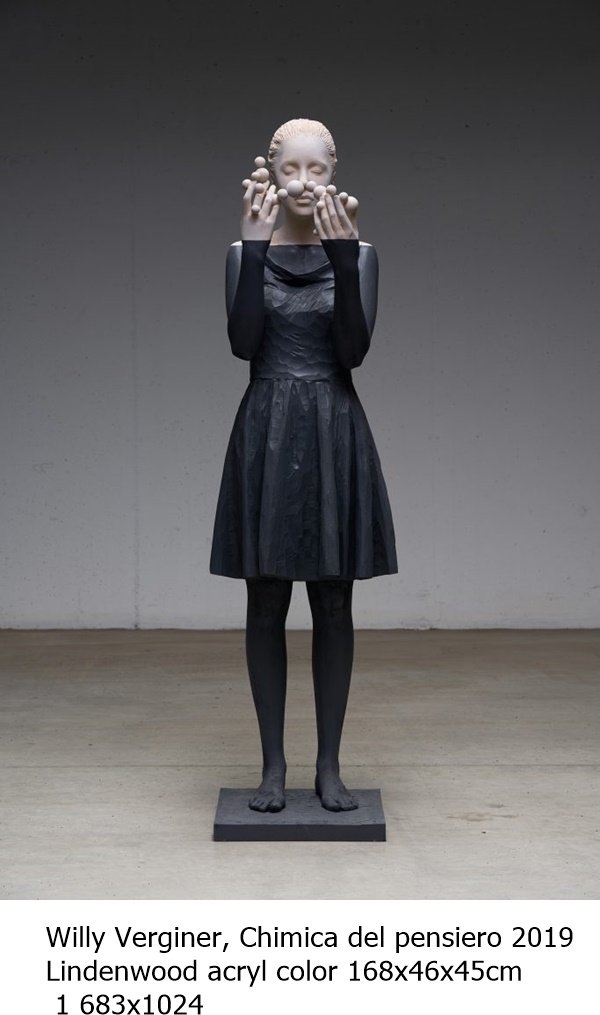 Willy Verginer, Chimica del pensiero 2019 
Lindenwood acryl color 168x46x45cm
 1 683x1024